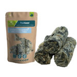 Fischkauer XL Island Kabeljau Fischhautrollen luftgetrocknet